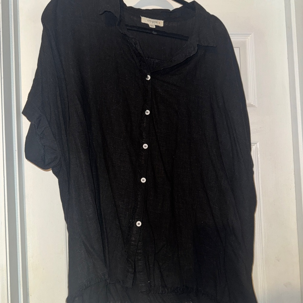 Elegant Black Button-Down Women's Shirt
